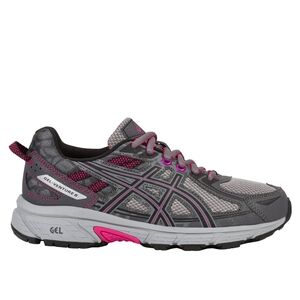 NEW Asics GEL Venture 6 Women's Running Shoe Carbon Black Pink Peacock T7G7N 7.5